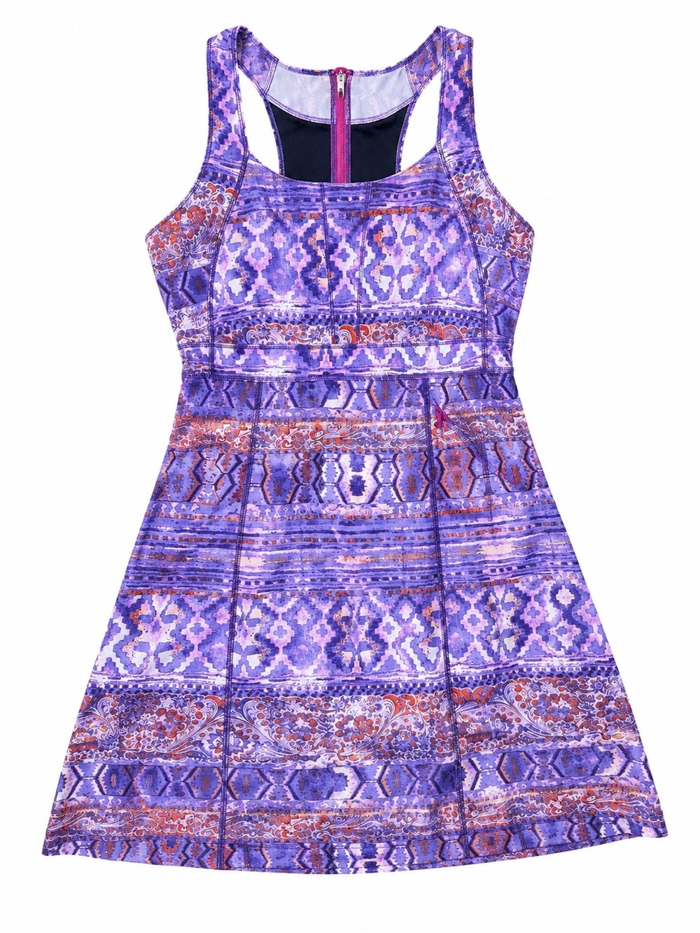 Title Nine Nimblene Dress Purple Geometric Boho Athleisure Festivalcore- Sz 6